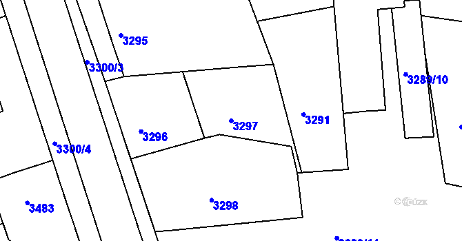 Parcela st. 3297 v KÚ Mimoň, Katastrální mapa