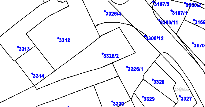Parcela st. 3326/2 v KÚ Mimoň, Katastrální mapa