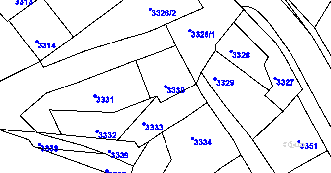 Parcela st. 3330 v KÚ Mimoň, Katastrální mapa