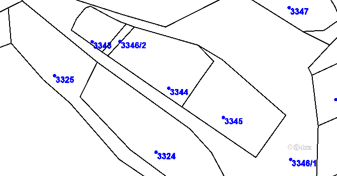 Parcela st. 3344 v KÚ Mimoň, Katastrální mapa