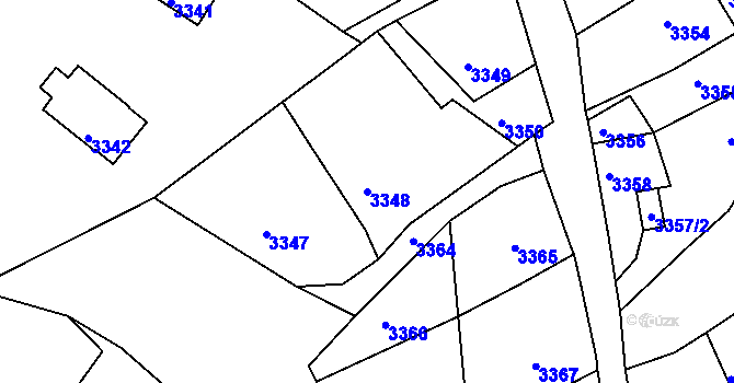 Parcela st. 3348 v KÚ Mimoň, Katastrální mapa