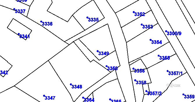 Parcela st. 3349 v KÚ Mimoň, Katastrální mapa