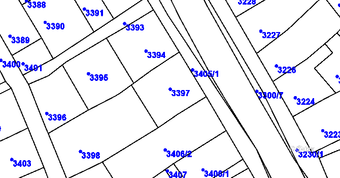 Parcela st. 3397 v KÚ Mimoň, Katastrální mapa