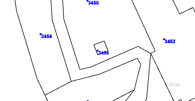 Parcela st. 3455 v KÚ Mimoň, Katastrální mapa