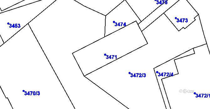 Parcela st. 3471 v KÚ Mimoň, Katastrální mapa