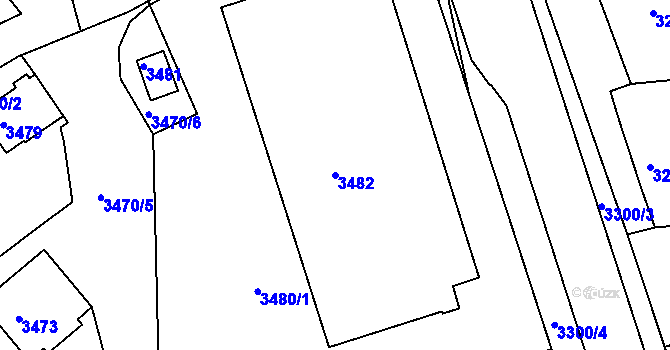 Parcela st. 3482 v KÚ Mimoň, Katastrální mapa
