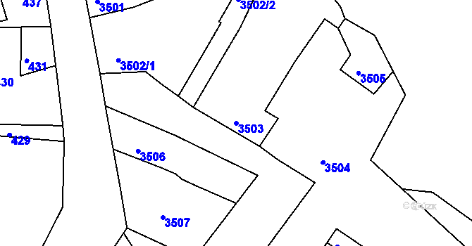 Parcela st. 3503 v KÚ Mimoň, Katastrální mapa
