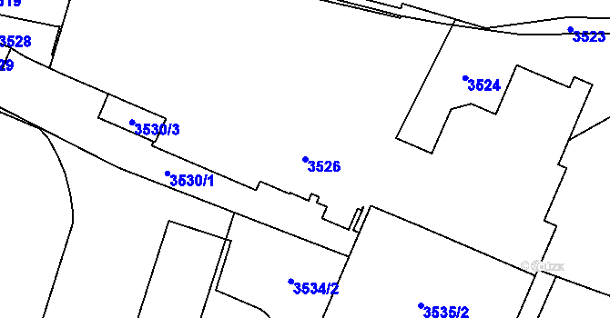 Parcela st. 3526 v KÚ Mimoň, Katastrální mapa