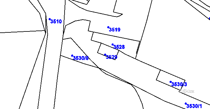 Parcela st. 3529 v KÚ Mimoň, Katastrální mapa