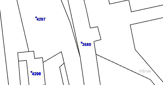 Parcela st. 3580 v KÚ Mimoň, Katastrální mapa