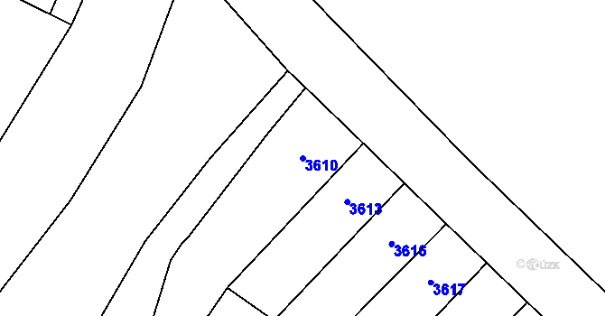 Parcela st. 3610 v KÚ Mimoň, Katastrální mapa