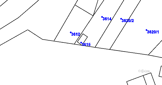 Parcela st. 3615 v KÚ Mimoň, Katastrální mapa