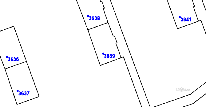 Parcela st. 3639 v KÚ Mimoň, Katastrální mapa