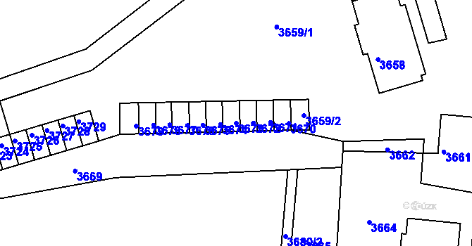 Parcela st. 3673 v KÚ Mimoň, Katastrální mapa