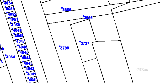 Parcela st. 3737 v KÚ Mimoň, Katastrální mapa