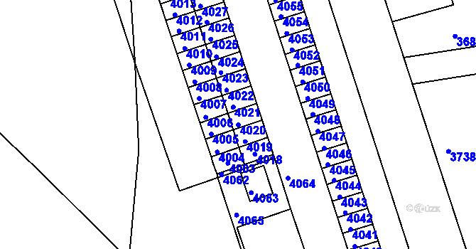 Parcela st. 4020 v KÚ Mimoň, Katastrální mapa