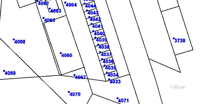 Parcela st. 4037 v KÚ Mimoň, Katastrální mapa