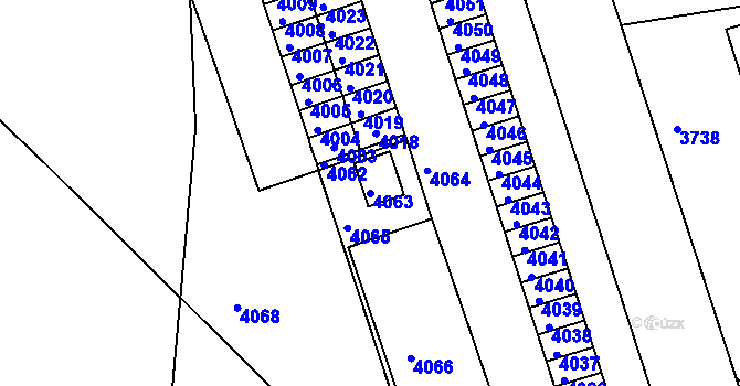 Parcela st. 4063 v KÚ Mimoň, Katastrální mapa