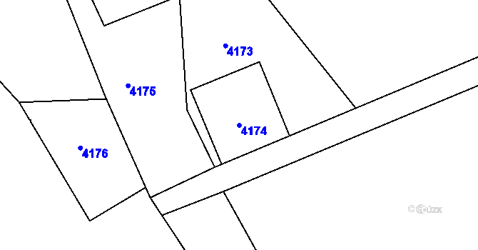 Parcela st. 4174 v KÚ Mimoň, Katastrální mapa