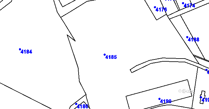 Parcela st. 4185 v KÚ Mimoň, Katastrální mapa