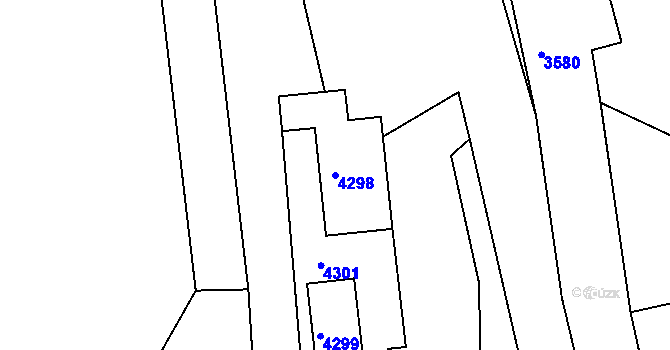 Parcela st. 4298 v KÚ Mimoň, Katastrální mapa
