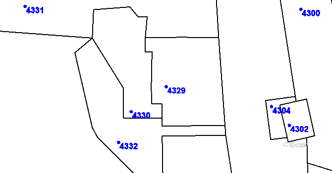 Parcela st. 4329 v KÚ Mimoň, Katastrální mapa