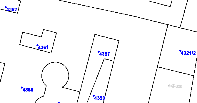 Parcela st. 4357 v KÚ Mimoň, Katastrální mapa