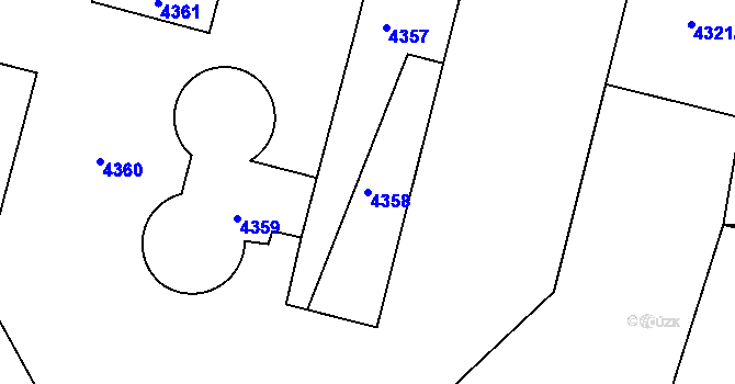 Parcela st. 4358 v KÚ Mimoň, Katastrální mapa