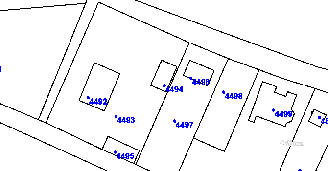 Parcela st. 4494 v KÚ Mimoň, Katastrální mapa