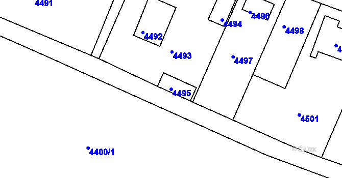 Parcela st. 4495 v KÚ Mimoň, Katastrální mapa