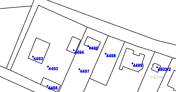 Parcela st. 4496 v KÚ Mimoň, Katastrální mapa
