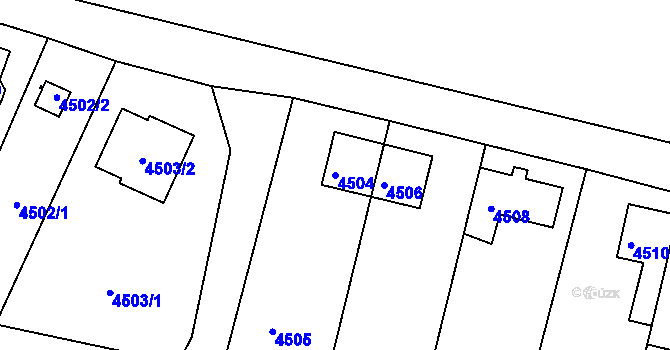 Parcela st. 4504 v KÚ Mimoň, Katastrální mapa