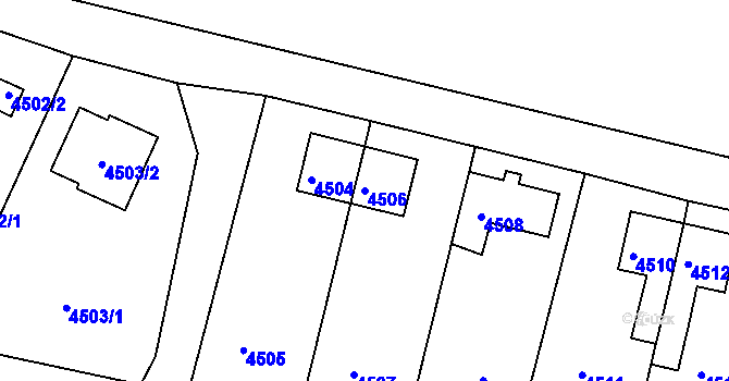 Parcela st. 4506 v KÚ Mimoň, Katastrální mapa