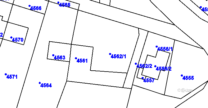 Parcela st. 4562 v KÚ Mimoň, Katastrální mapa