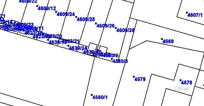 Parcela st. 4580/2 v KÚ Mimoň, Katastrální mapa