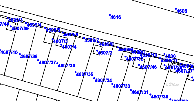 Parcela st. 4607/2 v KÚ Mimoň, Katastrální mapa