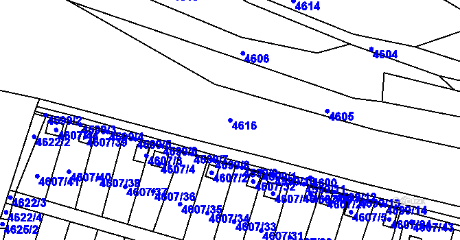 Parcela st. 4616 v KÚ Mimoň, Katastrální mapa