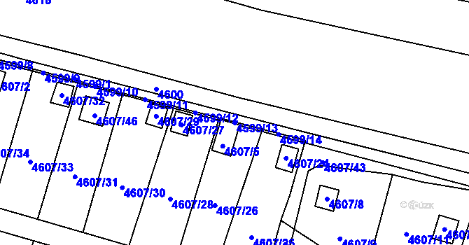 Parcela st. 4599/13 v KÚ Mimoň, Katastrální mapa