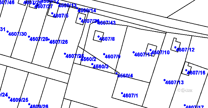 Parcela st. 4607/9 v KÚ Mimoň, Katastrální mapa