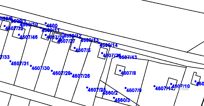 Parcela st. 4607/24 v KÚ Mimoň, Katastrální mapa
