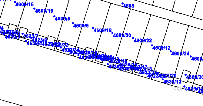 Parcela st. 4609/21 v KÚ Mimoň, Katastrální mapa