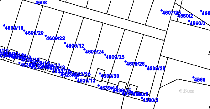 Parcela st. 4609/25 v KÚ Mimoň, Katastrální mapa