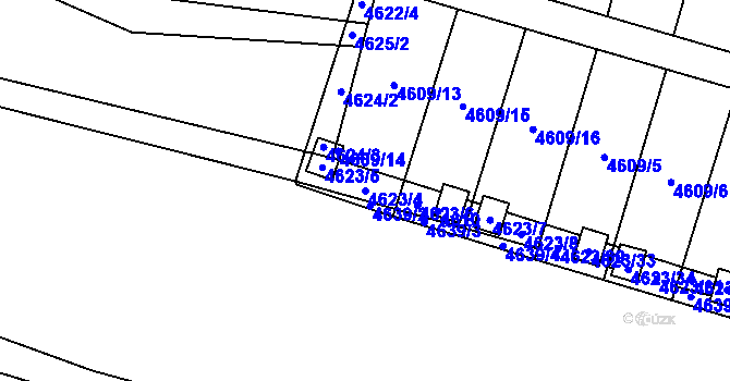 Parcela st. 4623/4 v KÚ Mimoň, Katastrální mapa