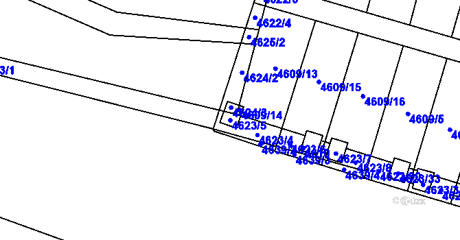 Parcela st. 4623/5 v KÚ Mimoň, Katastrální mapa