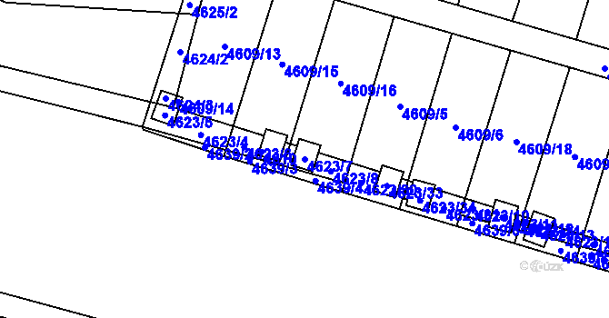 Parcela st. 4623/7 v KÚ Mimoň, Katastrální mapa