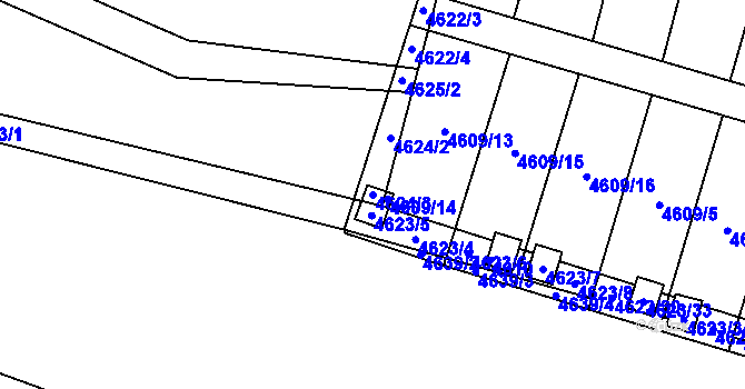 Parcela st. 4624/3 v KÚ Mimoň, Katastrální mapa