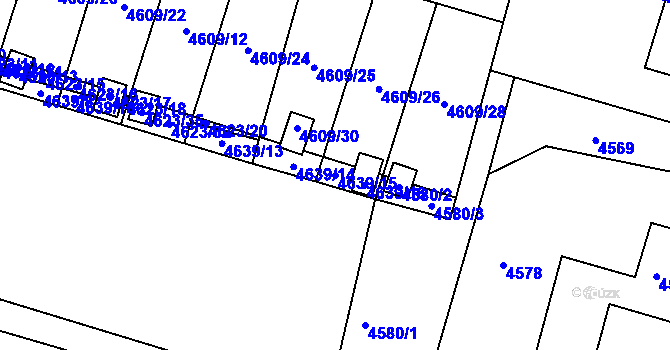 Parcela st. 4639/15 v KÚ Mimoň, Katastrální mapa