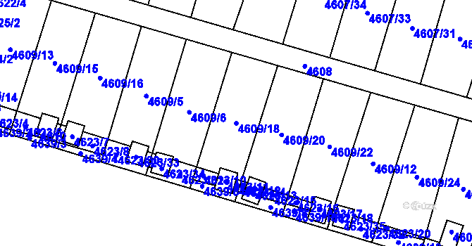 Parcela st. 4609/18 v KÚ Mimoň, Katastrální mapa