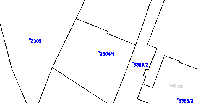 Parcela st. 3304/1 v KÚ Mimoň, Katastrální mapa