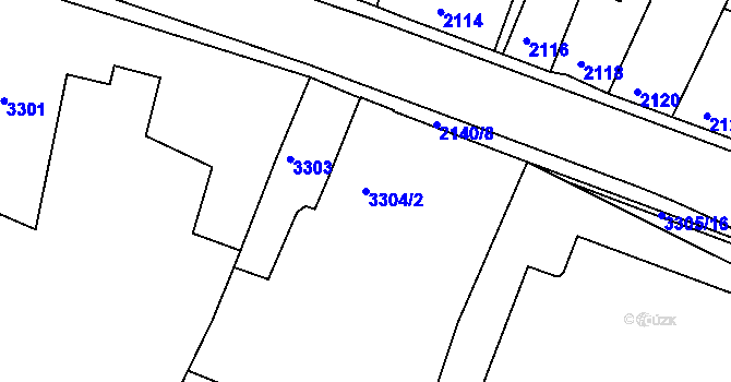Parcela st. 3304/2 v KÚ Mimoň, Katastrální mapa